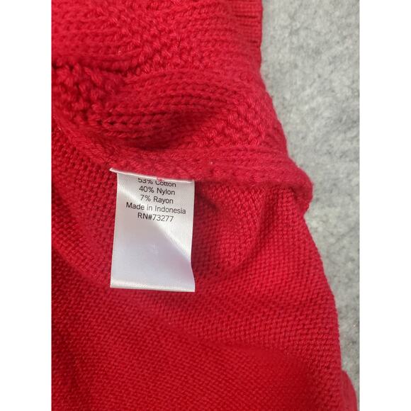 Sonoma Women's XL Red Raglan Sleeve V-Neck Sweater - Picture 5 of 8